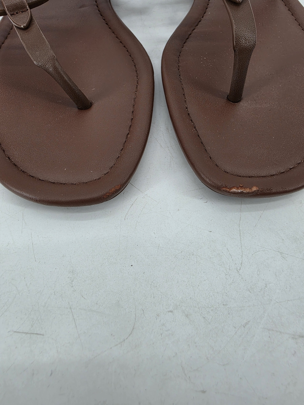 Coach Jaci Logo T-strap Flat Sandals Slingback Women's Brown Leather Size 8 - Picture 7 of 7